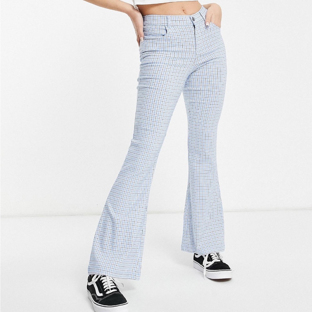 Plaid Flare Pants